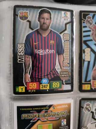 Cartas Adrenalyn Platinum 10 y Premium Oro