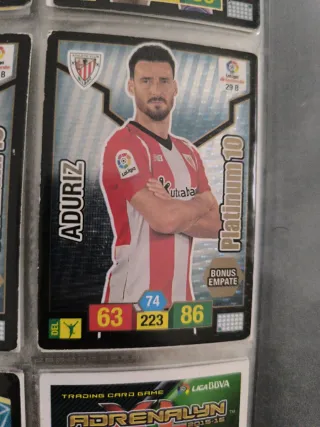 Cartas Adrenalyn Platinum 10 y Premium Oro