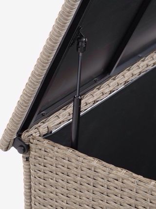 Caja de almacenaje exterior mimbre beige IDERUP