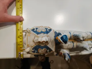 Figura vintage carruaje caballos porcelana