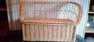 Sillón Mimbre Beige y Marrón