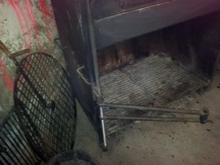 Chimenea de hierro con horno