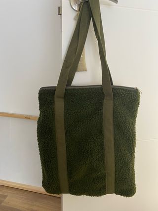 Bolso D°° verde militar peluche