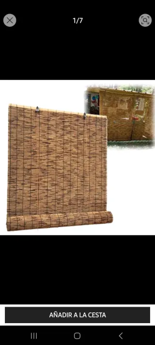 Estor enrollable de bambú