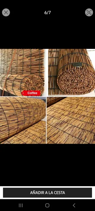 Estor enrollable de bambú