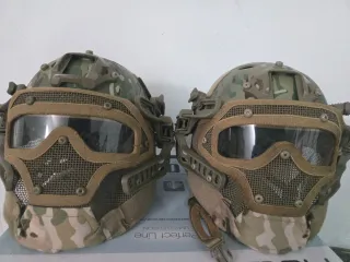 Casco Táctico Camuflaje con Máscara