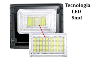 3 Faro LED 100W Pannello Solare Luce Fredda Teleco