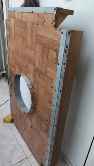 Tarimilla para brasero de madera y metal