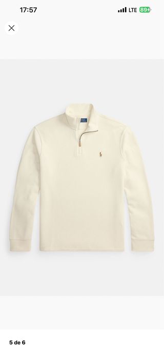 Sudadera Polo Ralph Lauren Beige Media Cremallera