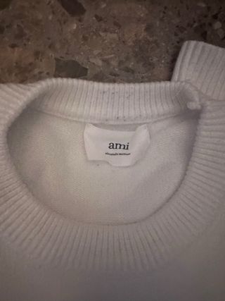 Sudadera Ami Paris Blanca Corazón Rojo