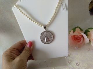 Medalla Virgen Fallera Plata y Perlas