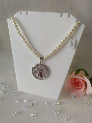 Medalla Virgen Fallera Plata y Perlas