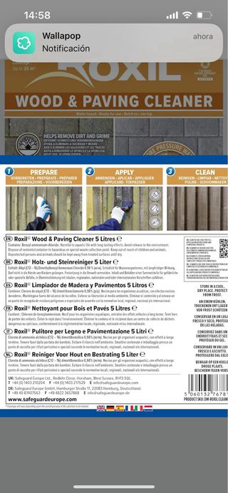 Roxil Limpiador Madera y Adoquines 5L