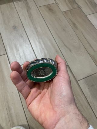 Accendino da tavolo vintage metallo argentato