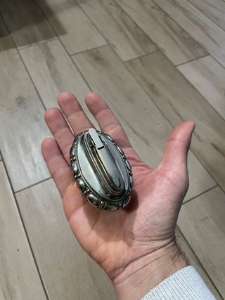 Accendino da tavolo vintage metallo argentato