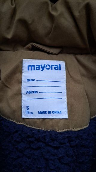 Abrigo niño Mayoral Talla 6 Marrón