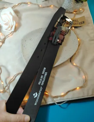 Cinturón Piel Leather Hombre Marrón 120cm