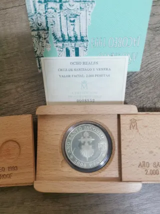 Monedas 2000 Pesetas Año Jacobeo 1993 Plata
