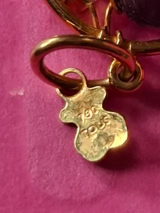 Colgante Tous Oro y Piedras Moradas