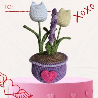 Planta de crochet para San Valentín