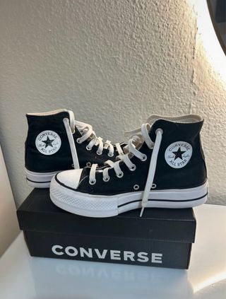 Converse plataforma altas negras