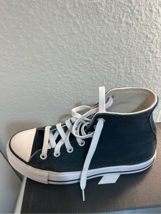 Converse plataforma altas negras