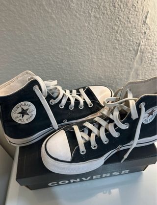 Converse plataforma altas negras