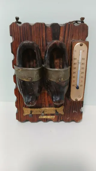 Colgador llaves antiguo termómetro Irun