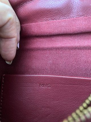 Bolso granate acolchado Mango con cadena dorada