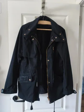 Abrigo Parka Zara Negro Mujer