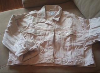 Cazadora vaquera Zara rosa palo