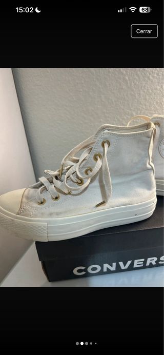 Converse plataforma blancas