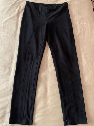 Pantalón legging de ante color azul noche