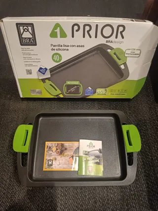 Plancha BRA Prior 40cm con asas de silicona