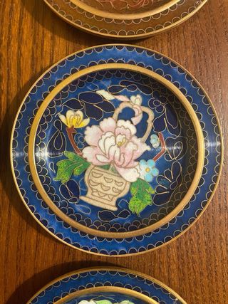 N. 6 piatti cloisonné diametro 10 cm