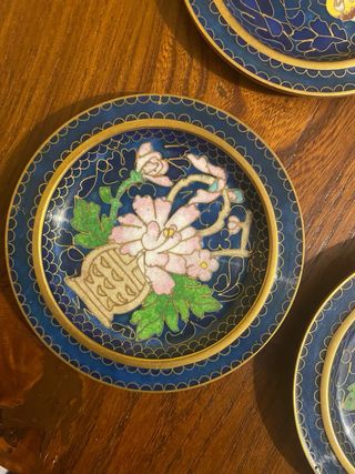 N. 6 piatti cloisonné diametro 10 cm