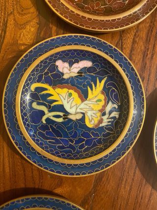N. 6 piatti cloisonné diametro 10 cm