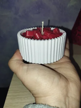 Vela Corazón Roja Blanca