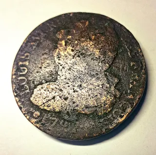 Moneda Luis XVI 2 Soles Francia 1792 Bronzo
