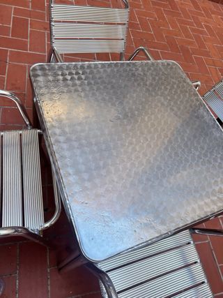 Mesa y 4 Sillas Terraza Metal