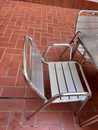 Mesa y 4 Sillas Terraza Metal