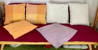 Lote de 5 cojines, una funda & manta decorativos