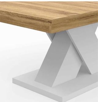 Mesa centro moderna pie X blanca centro de estilo