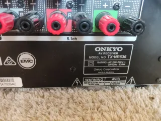 Receptor AV Onkyo Atmos Negro. Modelo TX-NR363