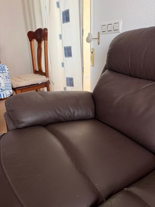Sofá de piel reclinable 3 plazas