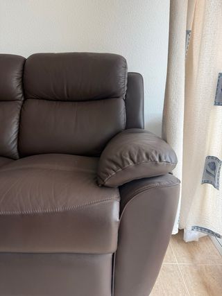 Sofá de piel reclinable 3 plazas