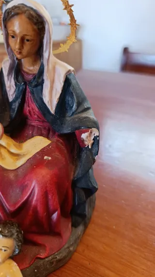 Belén Nacimiento de jesús de polvo de marmol. 20cm