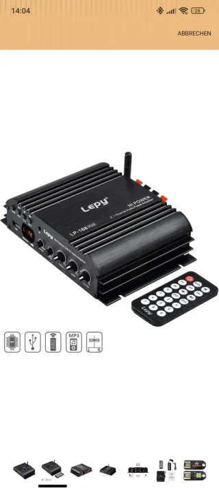Amplificador Lepy 2.1 45W Preto