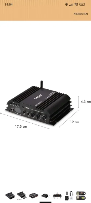 Amplificador Lepy 2.1 45W Preto