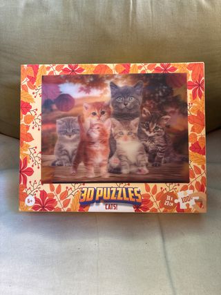 2 Puzzles : 3D Gatos + 6 mini puzzles